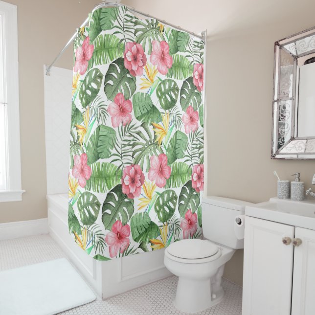 Rideaux De Douche Vintage tropical (En situation)