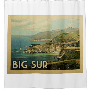 Rideaux De Douche Vintage voyage de Big Sur Californie