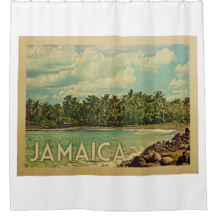 Rideaux De Douche Vintage voyage tropical de la Jamaïque