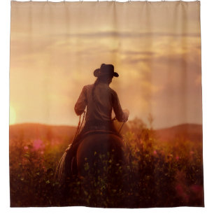 Rideaux De Douche Vintage western cowboy portrait