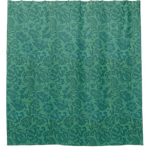 Rideaux De Douche Vintage William Morris Floral Motif Vert