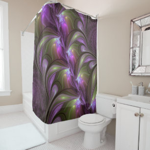 Rideaux De Douche Violet Abstrait violet violet kaki fractal