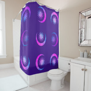 Rideaux De Douche Violet Indigo Purple Moon & Sun Zen Chambre