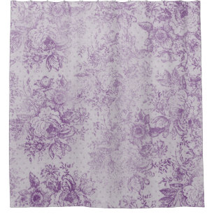 Rideaux De Douche violet rustique, chic shabby, fleurs de lavande p