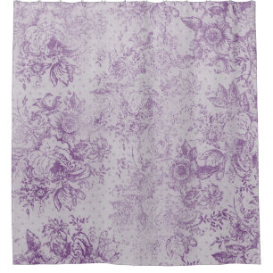 Rideaux De Douche violet rustique, chic shabby, fleurs de lavande pâ