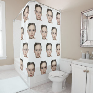 Rideaux De Douche Visage drôle personnalisé Photo Meilleur ami