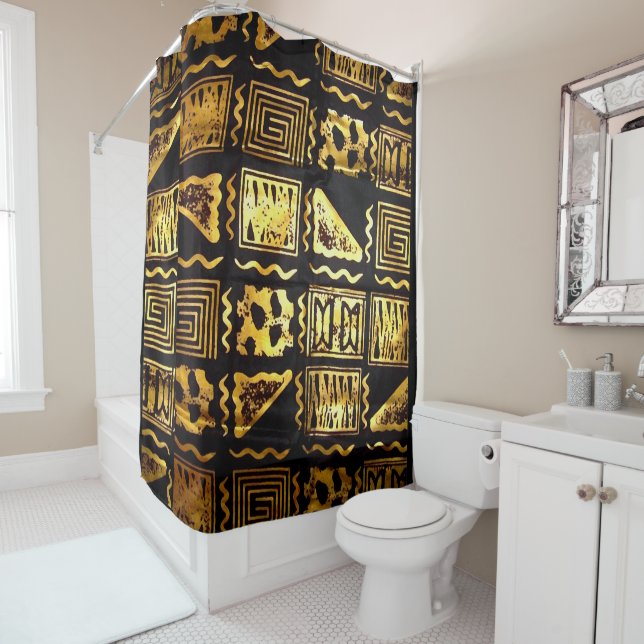 Rideaux De Douche "Vivez le mode de vie afro-nubien" (En situation)