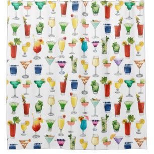 Rideaux De Douche Vivid Watercolor Cocktail Motif Sac fourre-tout