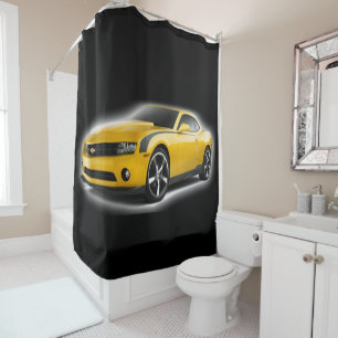 Rideaux De Douche Voiture de sport jaune et noir