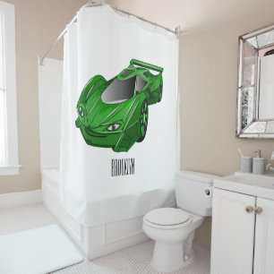 Rideaux De Douche Voiture de sport verte avec illustration airfos