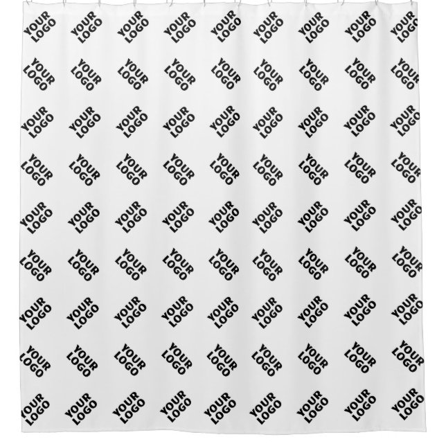 Rideaux De Douche Votre logo | Motif répété de substitution simple (Devant)