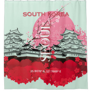 Rideaux De Douche Voyage en Corée du Sud Art