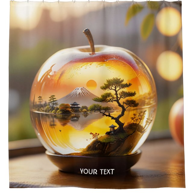 Rideaux De Douche Vue Apple japonaise Imaginaire mignonne (Devant)