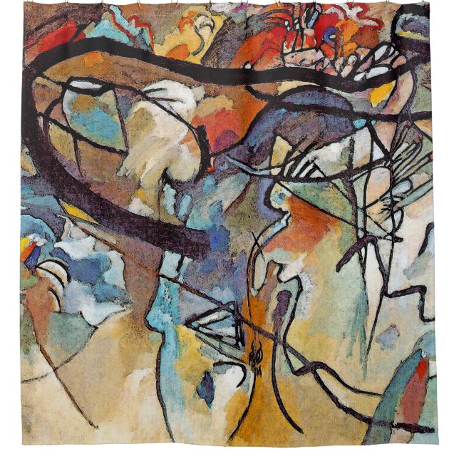 Rideaux De Douche Wassily Kandinsky - Composition Cinq Art Abstrait (Devant)