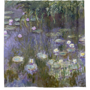 Rideaux De Douche Water Lys 1922 par Claude Monet, Français, Violet