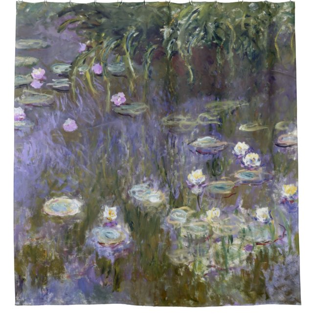 Rideaux De Douche Water Lys 1922 par Claude Monet, Français, Violet (Devant)