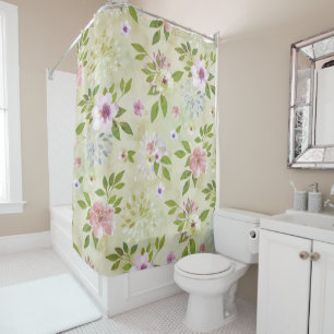 Rideaux De Douche Watercolor Flowers seamless pattern II + your idea