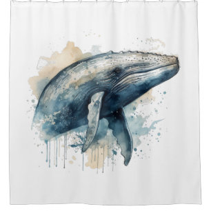 Rideaux De Douche Watercolor Whale Wonder