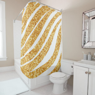 Rideaux De Douche Wave Sea Gold Parties scintillant Boho Popular Col
