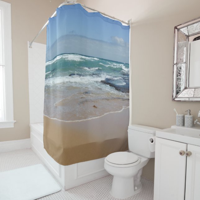Rideaux De Douche Waves Beach (En situation)