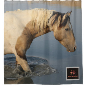 RIDEAUX DE DOUCHE WESTERN PHOTOGRAPHIE DOUCHE CURTAIN WILD PINTO