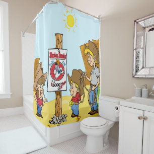 Rideaux De Douche Western Rodeo Cowboy Kids Mutton Bustin