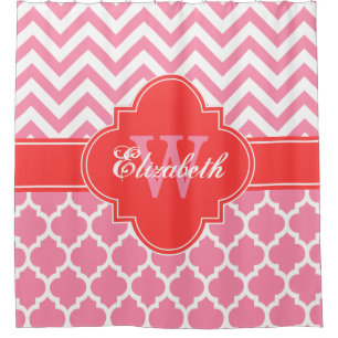 Rideaux De Douche Whal Coral Rouge Marocain #5 Chevron 1IQRN