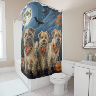 Rideaux De Douche Wheaten Terrier Halloween Éffrayant