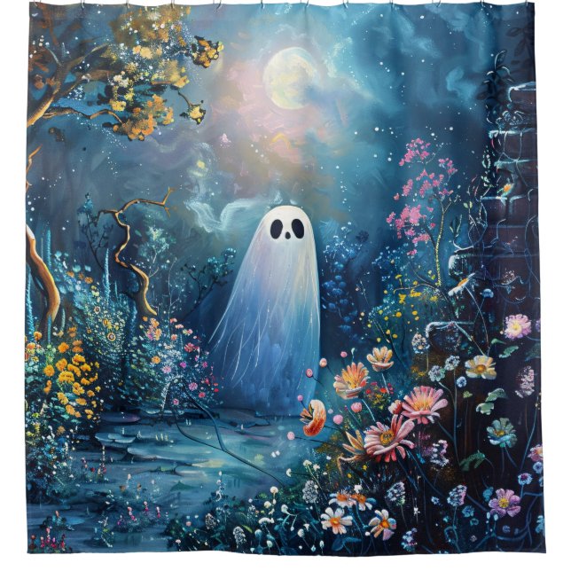 Rideaux De Douche Whimsical Ghost Garden Walking Path (Devant)