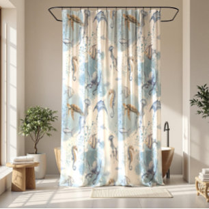 Rideaux De Douche Whimsical Underwater World - Sea Creats Motif