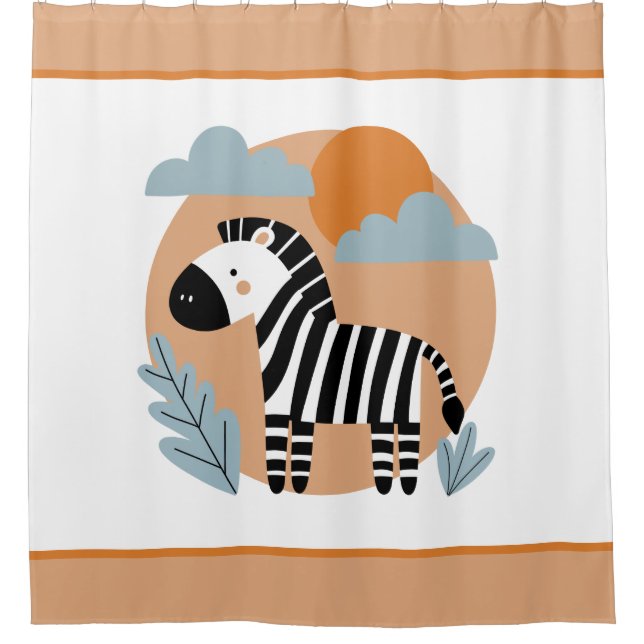 Rideaux De Douche Whimsical Zebra Scandinave Influencée (Devant)