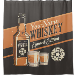 Rideaux De Douche Whiskey Liquor Bottle Western Bar