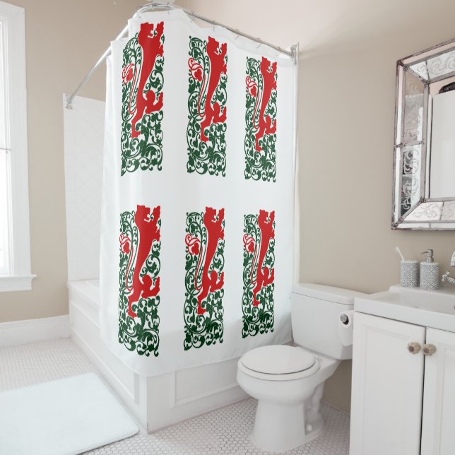 Rideaux De Douche Will Bradley Heraldic Lion (En situation)