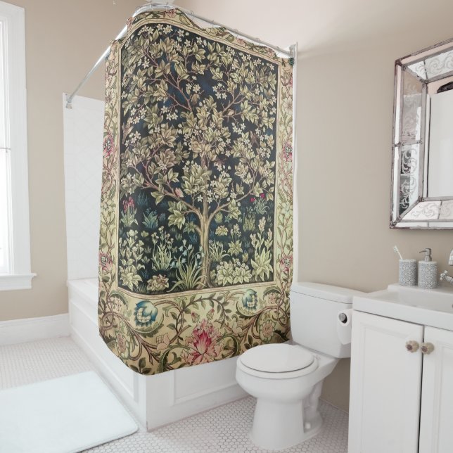 Rideaux De Douche Willam Morris de beaux designs et créations, Vint (En situation)