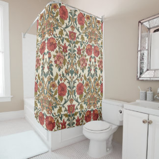 Rideaux De Douche William Morris Antique Honeysuckle Floral Pattern