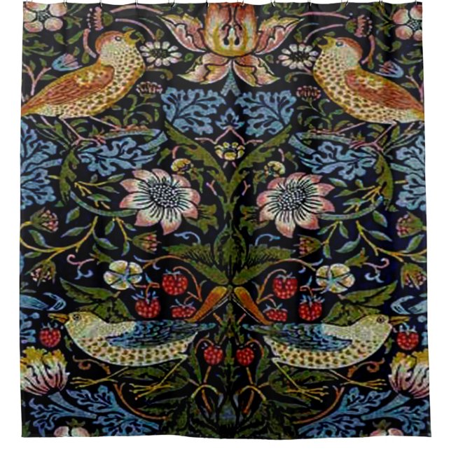 Rideaux De Douche William Morris beau motif, Art nouveau, vin (Devant)
