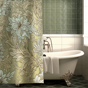 Rideaux De Douche William Morris Chrysanthemum Motif Douche Curtai