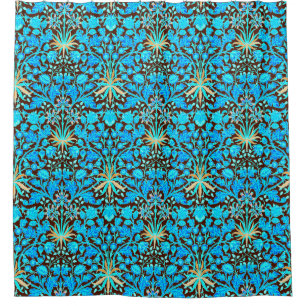 Rideaux De Douche William Morris Hyacinth Imprimer, Aqua et Brown