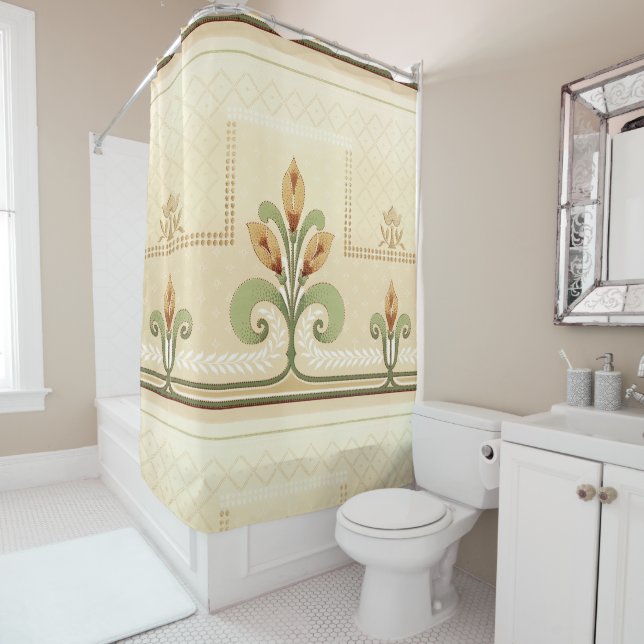 Rideaux De Douche William Morris Row of Lilies (En situation)