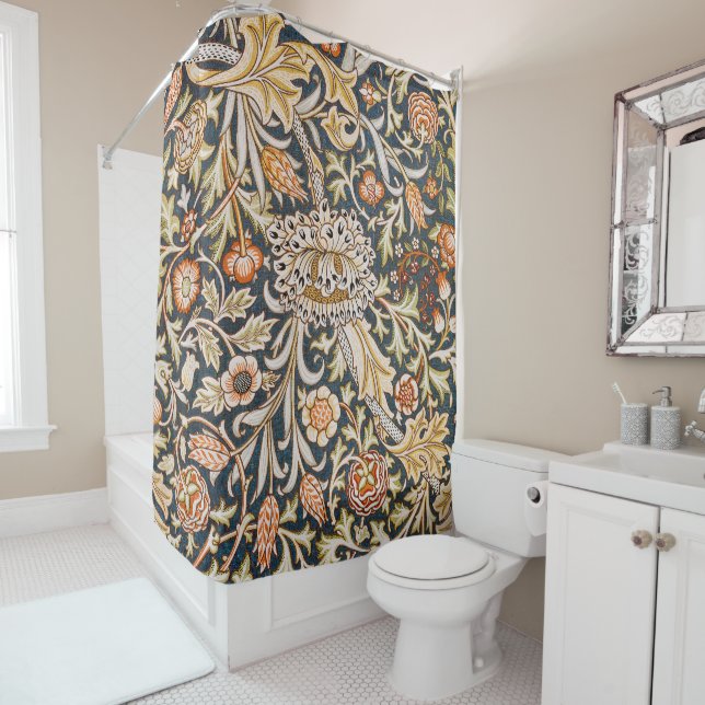 Rideaux De Douche William Morris Trent Garden Flower Motif classique (En situation)