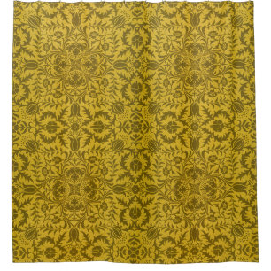 Rideaux De Douche William Morris Vine Vintage Brown Fleur Motif