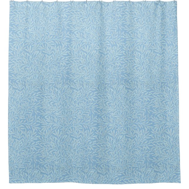 Rideaux De Douche William Morris Vintage Willow Feuilles Bleu clair (Devant)