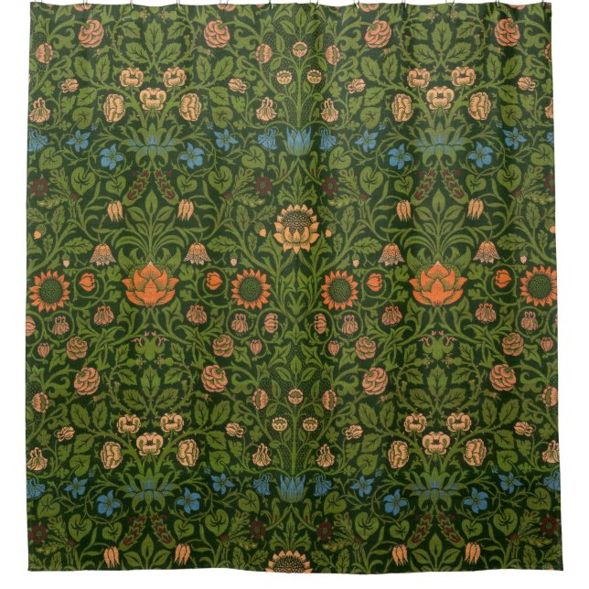 Rideaux De Douche William Morris Violet et Columbine Art Rug (Devant)