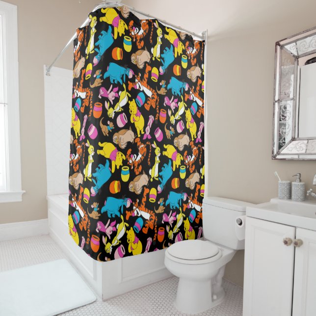 Rideaux De Douche Winnie l'Ourson| Motif des amis lumineux (En situation)