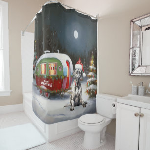 Rideaux De Douche Winter Great Dane Caravan Christmas Adventure