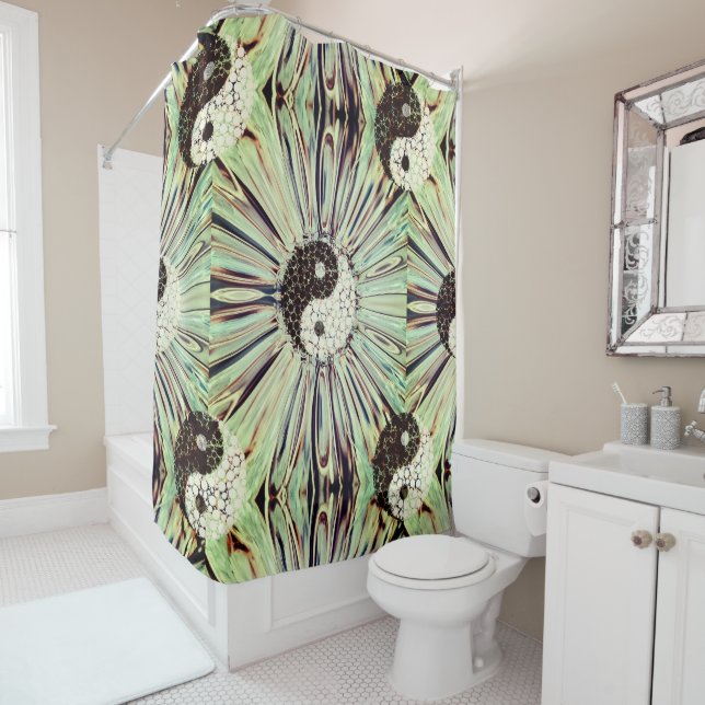 Rideaux De Douche Yin Yang Color Splash (En situation)