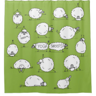 Rideaux De Douche Yoga Sheep : Whimsical Sketch Fun.