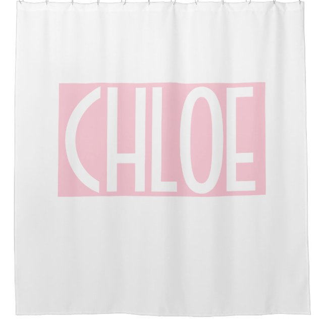 Rideaux De Douche Your | Bold White Text on Light Pink (Devant)