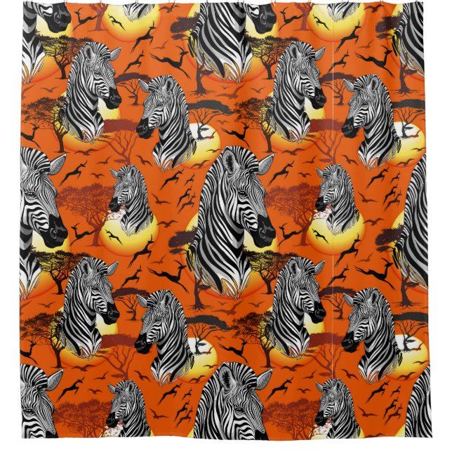 Rideaux De Douche Zebra African Savanna Wild Animal (Devant)