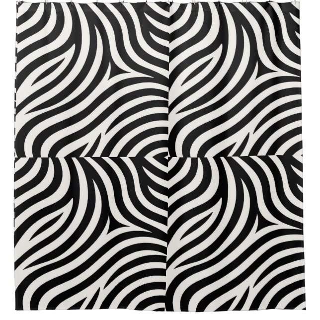 Rideaux De Douche Zebra Stripes Impression moderne (Devant)